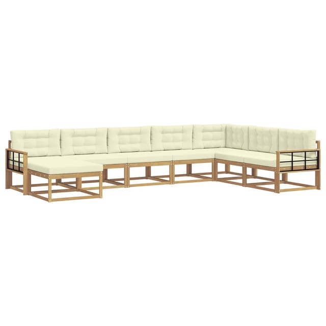 vidaXL Outdoor-Sofagarnitur 8 Stk Weiß und Creme 3386874