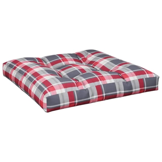 vidaXL Palettenkissen Rot Karomuster 70x70x12 cm Stoff 360482