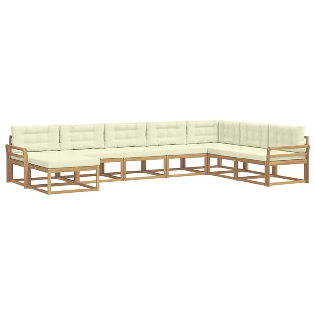 vidaXL Outdoor-Sofagarnitur 8 Stk Weiß und Creme 3386864