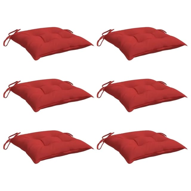 vidaXL Stuhlkissen 6 Stk Rot 40x40x7 cm Oxford-Gewebe 361470