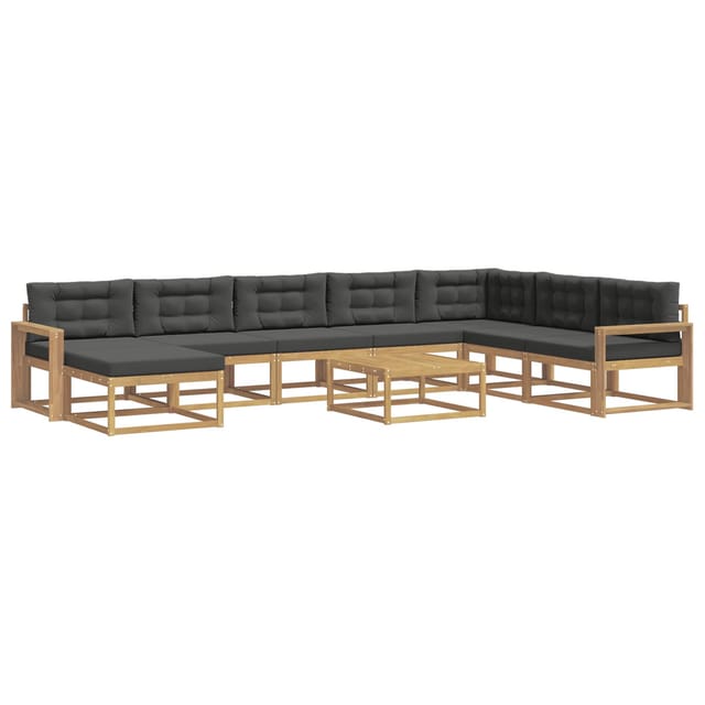 vidaXL Outdoor-Sofagarnitur 9 Stk Weiß und Anthrazit 3386906