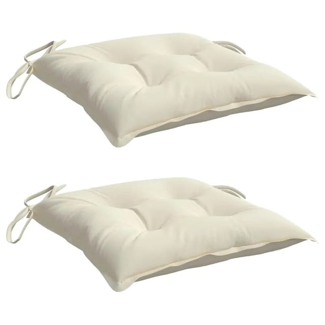 vidaXL Stuhlkissen 2 Stk Cremeweiß 40x40x7 cm Oxford-Gewebe 361456