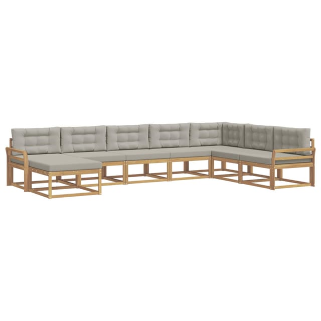 vidaXL Outdoor-Sofagarnitur 8 Stk Weiß und Hellgrau 3386865