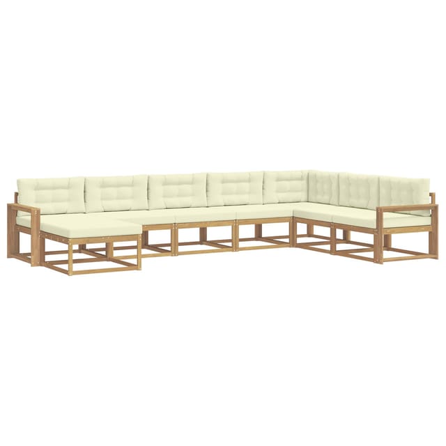 vidaXL Outdoor-Sofagarnitur 8 Stk Weiß und Creme 3386869