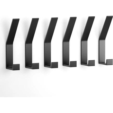 Wandhaken, Set Mit 6 Wandhaken, Haken Aus Aluminiumlegierung, Geeignet Für Die Obere Und Untere Montage In Küchen, Badezimmern, Wohnzimmern Und Toiletten.