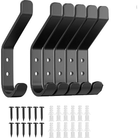 Set Mit 6 Huthaken, Moderner Huthaken, Doppelkleiderhaken, Handtuchhaken, Wandhaken, Metallhaken Mit Schraube, Huthaken Für Badezimmer, Büro Und Schlafzimmer.
