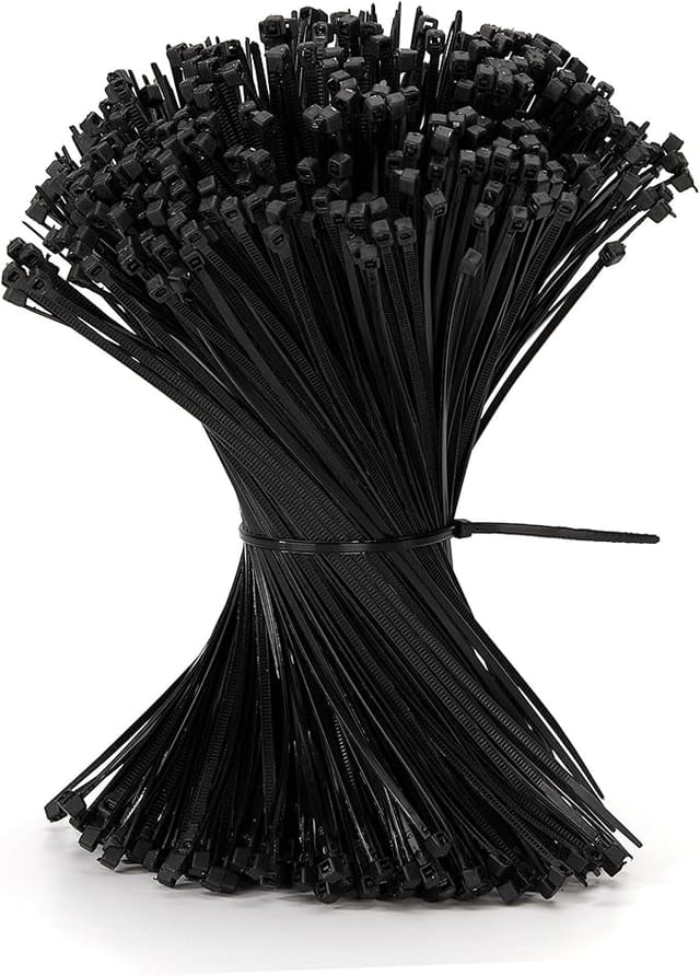 500 Stück Schwarze Kabelbinder, 200 Mm X 2,8 Mm, Aus Kunststoff, Für Elektrokabel Und Gartenarbeiten