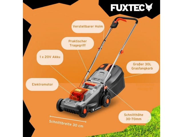 Fuxtec 20v Akku Garten Set Fx-e1rm20eco-set &amp Fx-e1rt20-set Akku Rasenm&auml Her Und Rasentrimmer Wechselakku 30 Cm M&auml Her