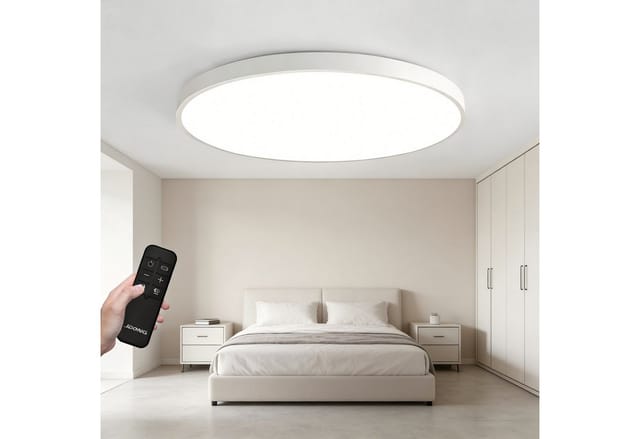 Led Deckenleuchte 60cm Rund Deckenlampe Weiß 54w Wohnzimmerlamp Dimmbar Mit Fernbedienung 3000-6500k Farbtemperatur Stufenlos Einstellbar Deckenbeleuchtung Für Schlafzimmer Esszimmer