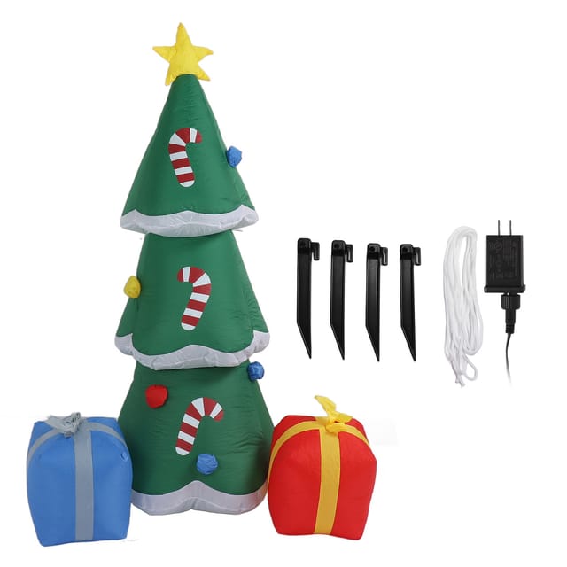 Aufblasbarer Weihnachtsbaum Für Den Außenbereich Mit Led-beleuchtung, Gartendekoration Für Weihnachtsfeiern, 1,8 M, Us-stecker