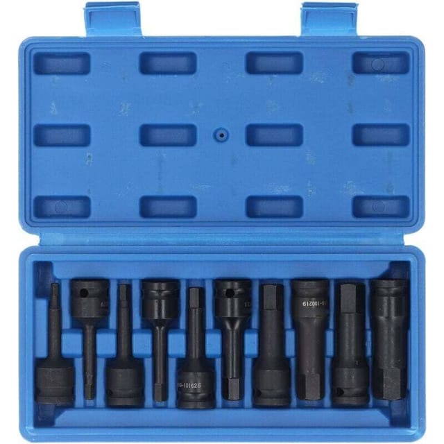 Set Mit 10 1/2″ Sechskant-schraubendreherbits Aus Chrom-molybdän-stahl, Hohe Beständigkeit Gegen Pneumatische Stöße