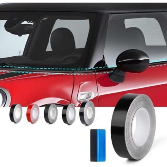 Dekorative Vinylfolie Für Tür- Und Fensterdichtungen – Passend Für Mini Cooper R53/r56/f56/f60, Glanzschwarz, 1,7 Cm × 9 M