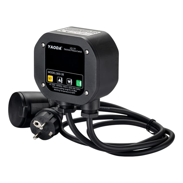 Wiltec Elektronischer Druckschalter Für Hauswasserwerk, Gartenpumpe, Wasserdruckschalter Automatischer Start/stopp, Wassermangelsicherung, Drucksensor