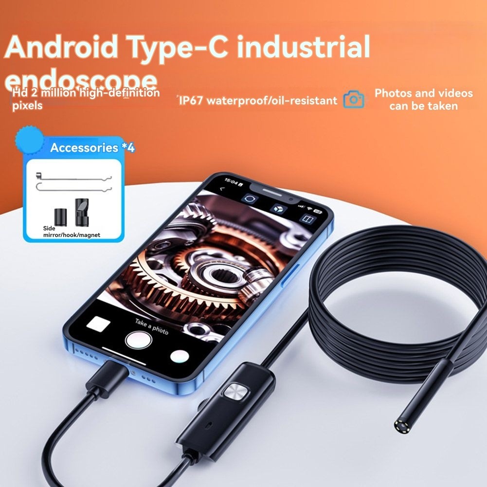 Typ-C-Endoskop OTG 7,0 mm Boreskop-Inspektionskamera IP67 Wasserdicht mit 65789
