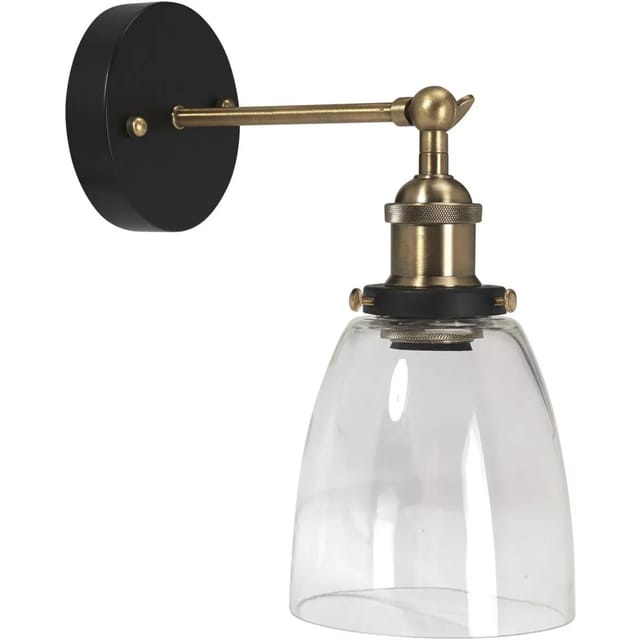 PR Home Kappa Wandleuchte in Messing, klar E27 IP23 14x25x30cm