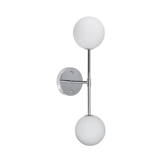 PR Home Sigma D Wandlampe in Kugelform Chrom opal 2x G9 49x12x19cm