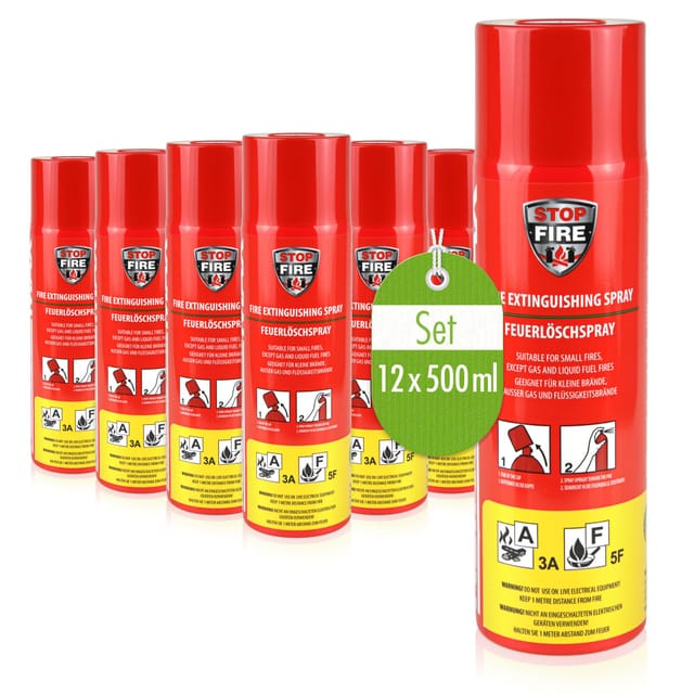 Höfer Chemie Feuerlöschspray für den Haushalt 12 x 500g