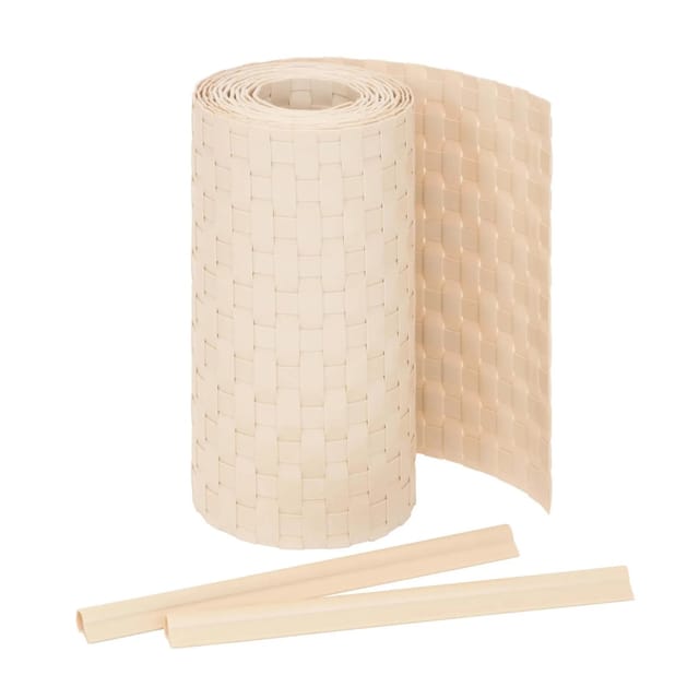 Jardinion Sichtschutzstreifen 250cm x 19cm x 2,4mm Beige inkl. Clips