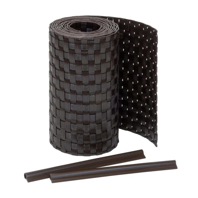 Jardinion Sichtschutzstreifen 250cm x 19cm x 2,4mm Dunkelbraun inkl. Clips
