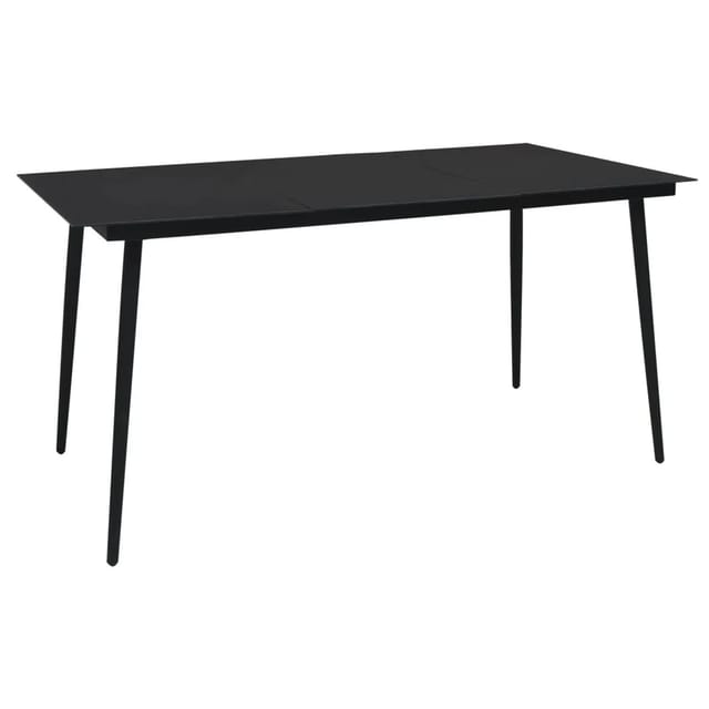 vidaXL Garten-Esstisch Schwarz 150x80x74 cm Stahl und Glas 312158