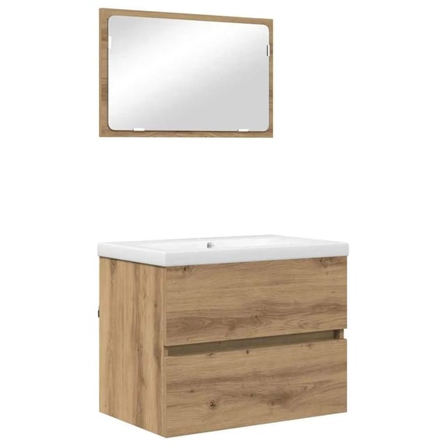 vidaXL Badezimmermöbel Set 3-Tlg Artisan-Eiche Holzwerkstoff 3393503