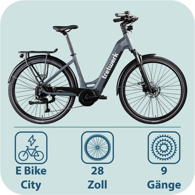Tretwerk Amber E Bike Damen 28 Zoll Elektrofahrrad 155 - 185 cm Hollandrad