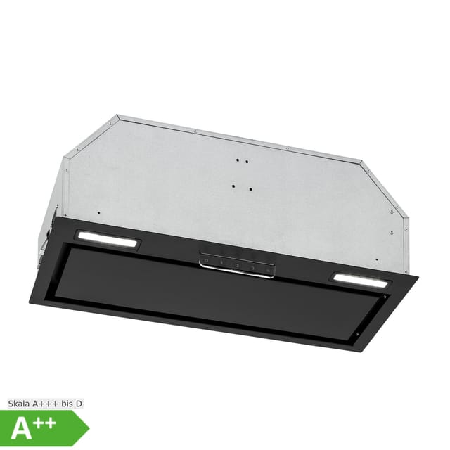 Camila Dunstabzugshaube Einbau 70 cm 397 m³/h LED Touch Edelstahl Schwarz