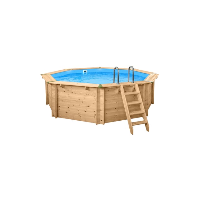 Holzpool "Java" ø 4,40 m/ 1,36m POOLROBOTER SUPER SET