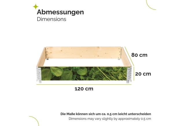 Garronda Hochbeet-Profil Holzaufsatzrahmen mit Print (ohne Palette) 120x80cm GD-0105 (1-St)