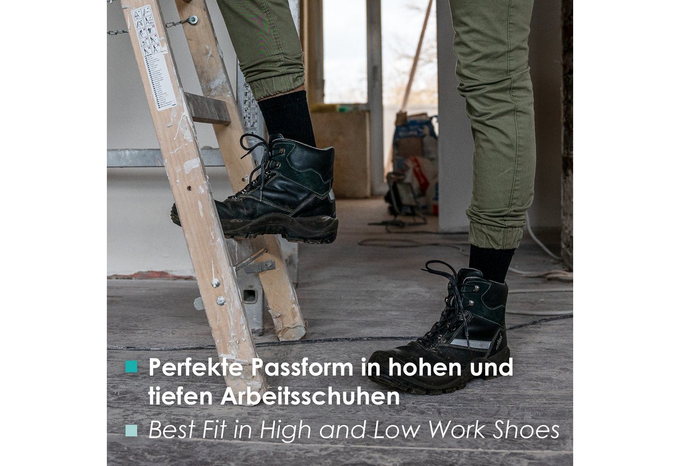 Bärenfuß Arbeitssocken 8 Paar, Extrem Robust und Atmungsaktiv mit verstärkte Belastungszonen (Verstärkung an Zehen, Ferse und Gelenk) Bild 2