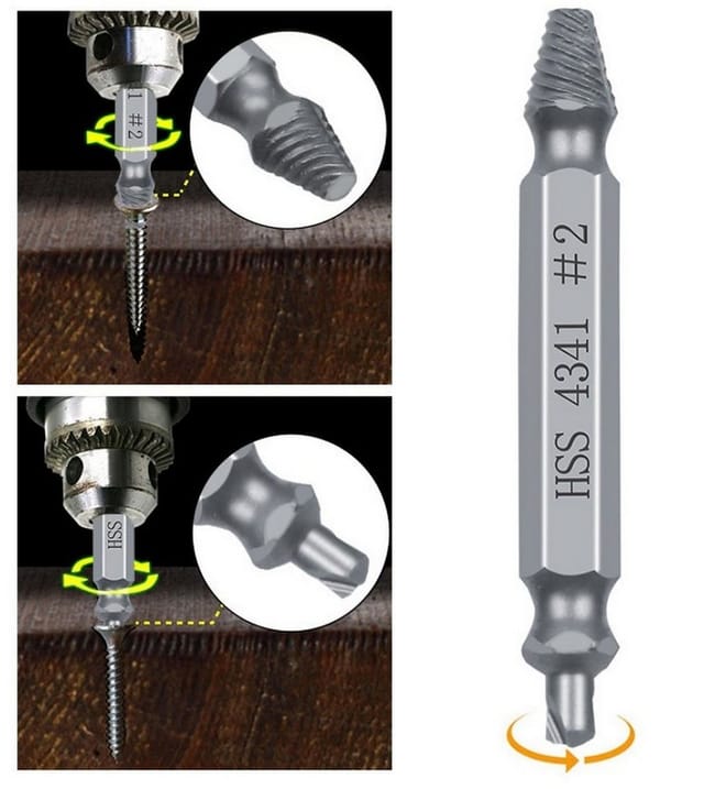 BAYLI Multitool Beschädigte Schraubenausdreher Satz 6-tlg., Speed Out Linksausdreher