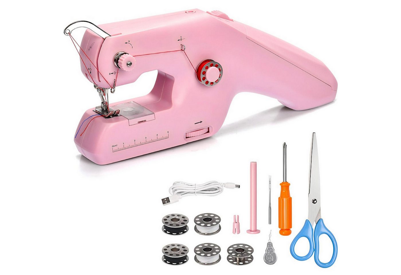 AIBISTAR Nähmaschine Portable Electric Sewing Machine, Double Thread, 23 Programme, Doppelstich,Kompakt & leicht,Einfache Bedienung, ideal für Anfänger Bild 2