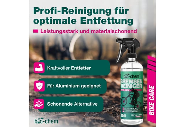 bio-chem bio-chem Bremsenreiniger Spray 750 ml – Entfetter für Fahrrad, KFZ Bremsenreiniger (Einzelprodukt, [- Bremsenreiniger 750 ml Handsprayflasche Leistungsstarker, kennzeichnungsfreier Bremsenreiniger)