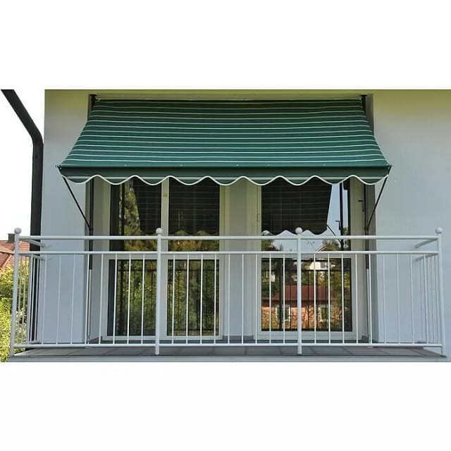 Angerer Klemmmarkise (Grün/Creme, Breite: 4 m, Ausfall: 1,5 m)