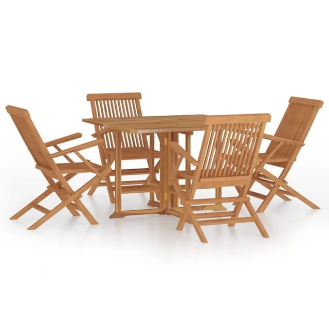 vidaXL 5-tlg Garten-Essgruppe Klappbar Massivholz Teak Modell 21