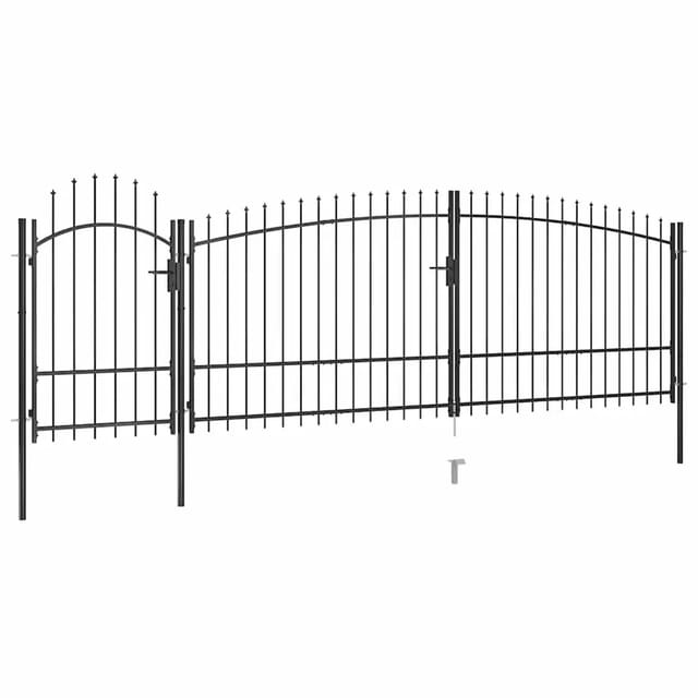 vidaXL Gartentor mit Speerspitzen 5x2,25 m Schwarz 146325