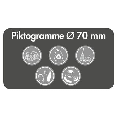 Aufkleber D70mm 5 Symbole
