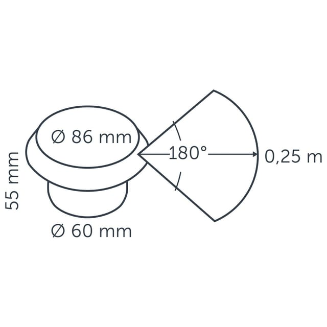 TraumGarten Licht Deck-Leuchtring Typ Puck grau, 86 mm