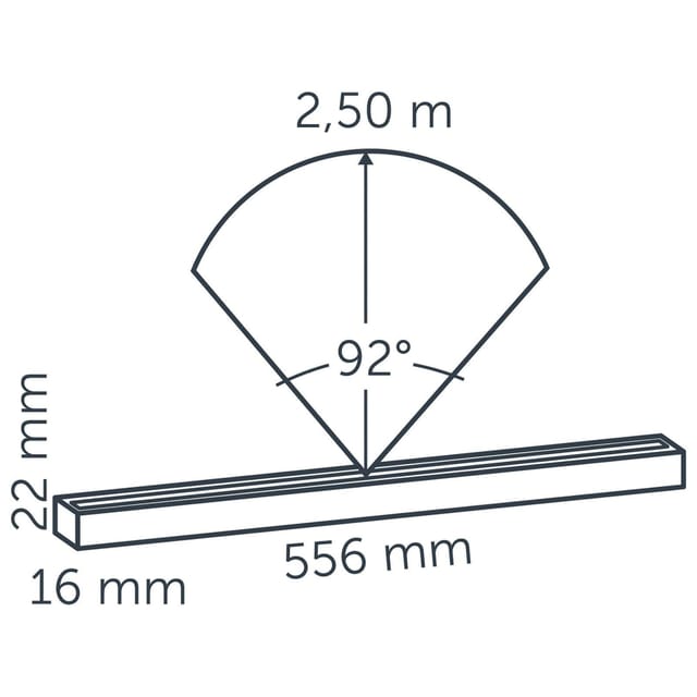 TraumGarten Licht Lichtleiste waagrecht z.B. für Treppen, 55 mm