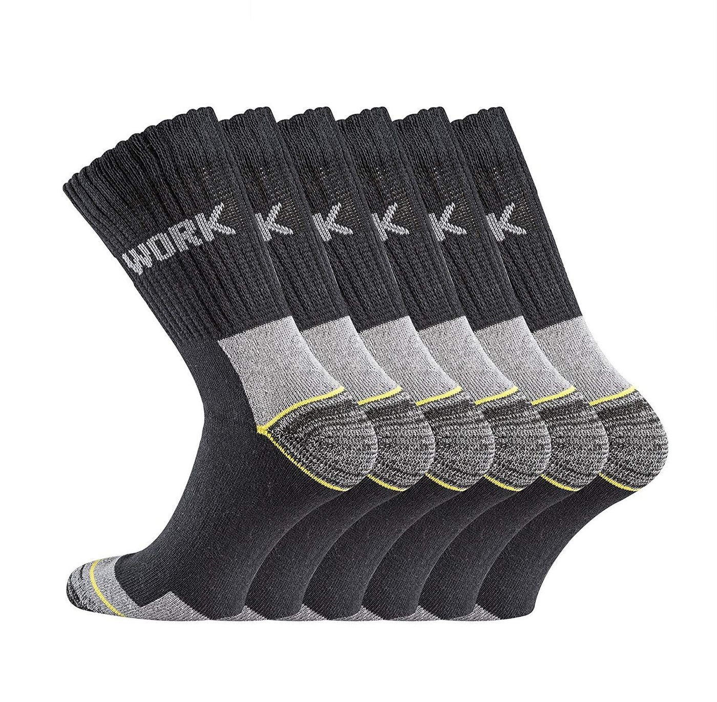 TippTexx 24 Arbeitssocken 6 Paar Robuste Arbeitssocken Herren Work Socken normale Länge (6 Paar)