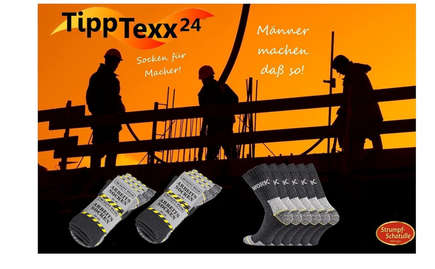 TippTexx 24 Arbeitssocken 6 Paar Robuste Arbeitssocken Herren Work Socken normale Länge (6 Paar) Bild 5