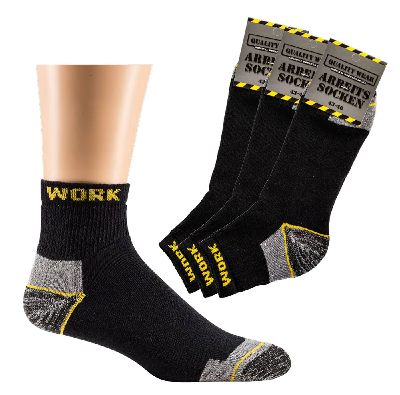 FussFreunde Arbeitssocken 9 Paar Arbeitssocken Work Socken Kurzsocken kurze Herrensocken Bild 4