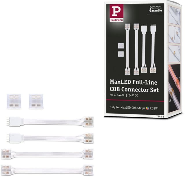 Paulmann Kabelverbinder-Sortiment MaxLED Connector Set Full-Line COB Weiß, Transparent, Set, 6-tlg.