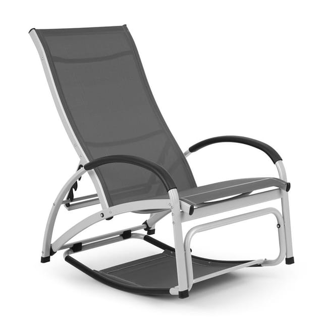 Blum - Feldt Beverly Wood Sonnenliege Schaukelstuhl Aluminium Grau