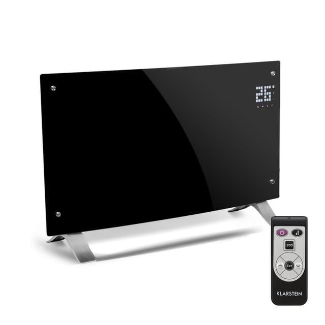 Bornholm Curved Konvektions-heizgerät Thermostat Timer 2000w Standgerät Wandhalterung Schwarz - Klarstein