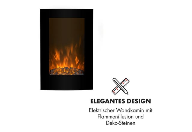 Lausanne Vertical Elektrischer Kamin 1000 Oder 2000 Watt Glas Fernbedienung Dimmer