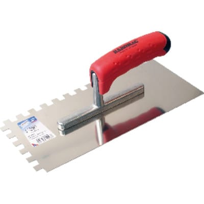 Haromac Glättekelle L.280mm B.130mm 2k-griff Zahn 8x8mm Rostfr.va Haromac