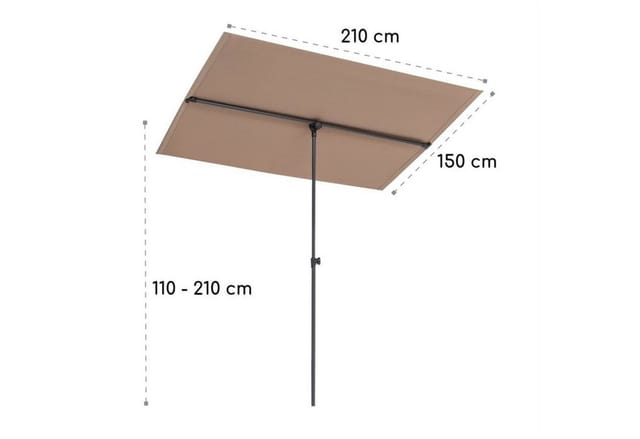 Flex-shade Xl Sonnenschirm 150 X 210 Cm Polyester Uv 50 Taupe