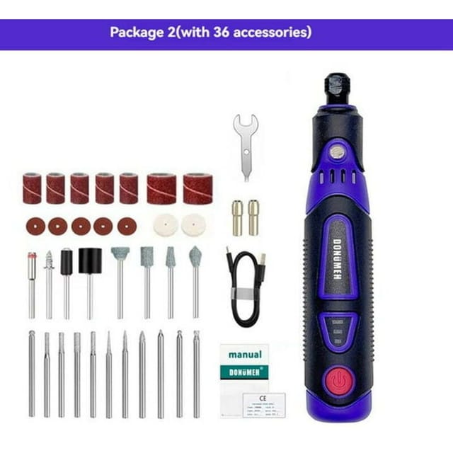 3,6-v-akku-mini-bohrschrauber – Vielseitiges Set Zum Polieren, Schleifen Und Gravieren, Usb-c-ladeanschluss, Integrierter Akku