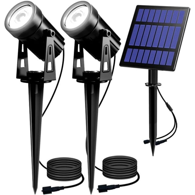 2-in-1 Solar-gartenleuchte, Solar-strahler, Solar-flutlicht Für Den Außenbereich Mit Schutzart Ip65 (wasserdicht).